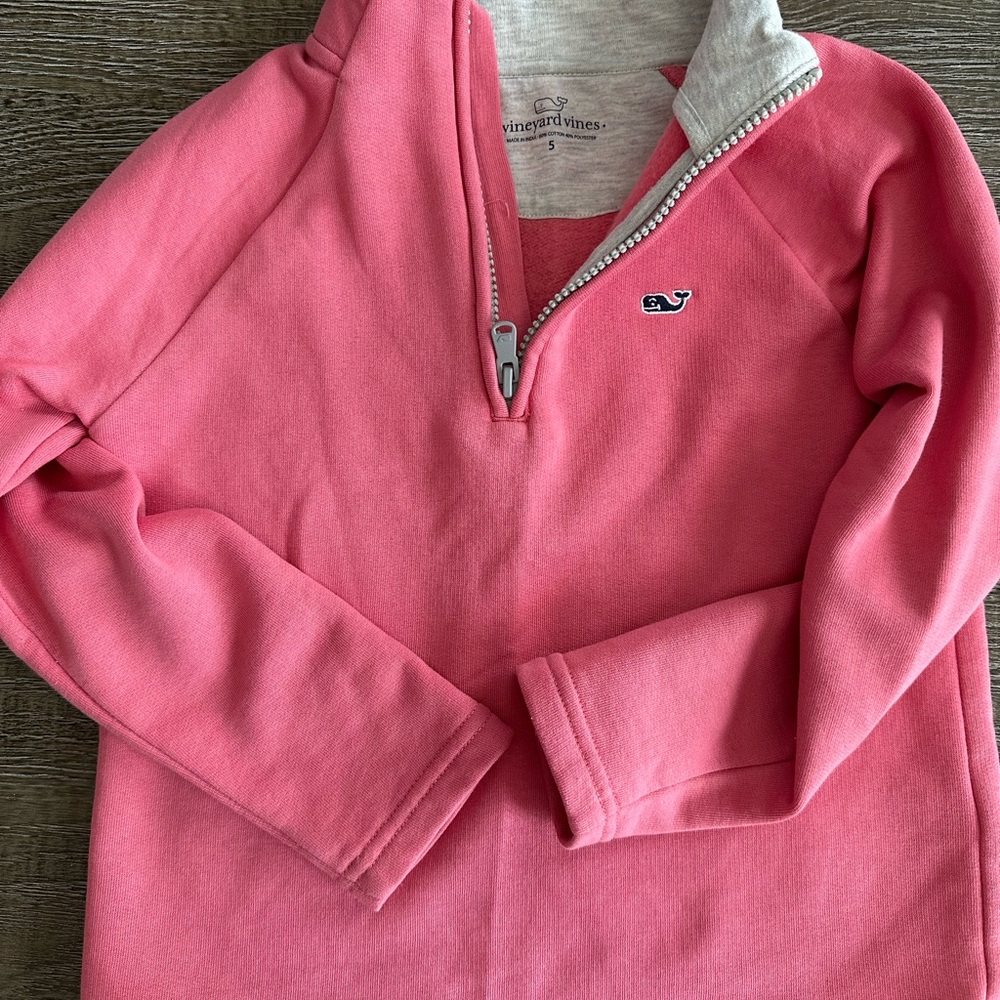 Vineyard Vines Coral Pink Half-Zip Sweatshirt